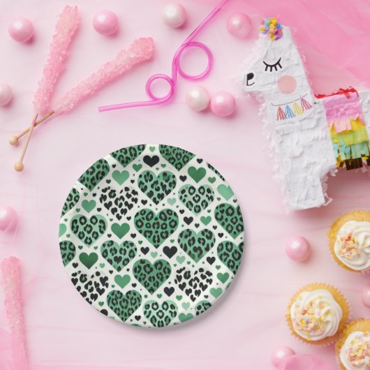 Crazy Liebe (grün) Pappteller (Party)