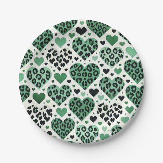 Crazy Liebe (grün) Pappteller (Vorderseite)