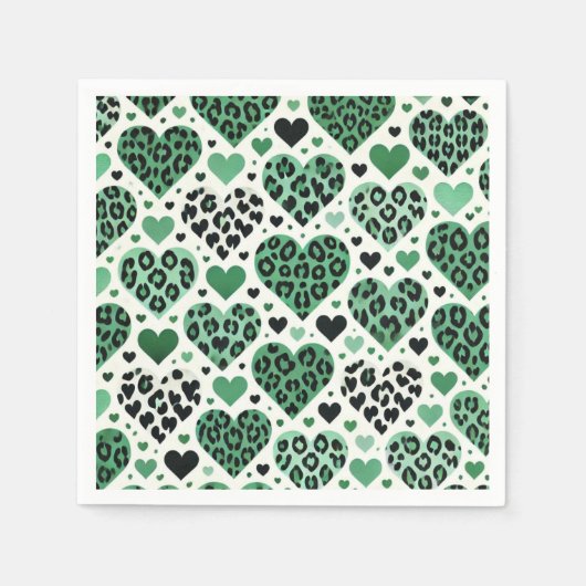 Crazy Liebe (grün) Serviette (Vorderseite)