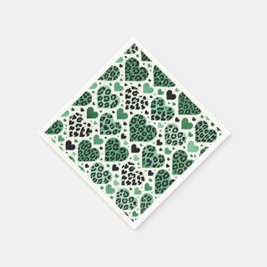 Crazy Liebe (grün) Serviette (Ecke)