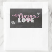 Crazy Liebe Hearts Chalkboard Rechteckiger Aufkleber (Tasche)