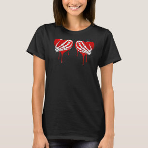 Crazy Liebe Hurt Broken Heart Pain Skeleton Bloody T-Shirt
