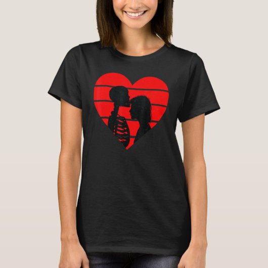 Crazy Liebe Hurt Broken Heart Pain Skeleton Bloody T-Shirt (Vorderseite)
