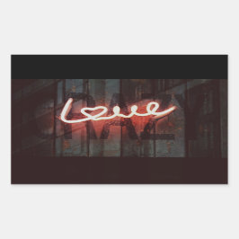 Crazy Liebe Neon, Zeichen Rechteckiger Aufkleber