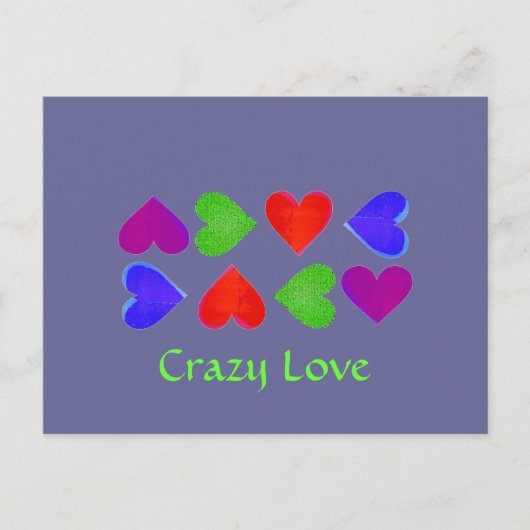 Crazy Liebe Postcards Postkarte (Vorderseite)