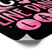 Crazy Line Dance Lady Line Dancing Poster (Ecke)