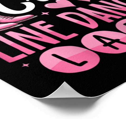 Crazy Line Dance Lady Line Dancing Poster (Ecke)