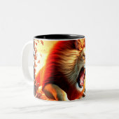 Crazy Lion Zweifarbige Tasse (Vorderseite Links)