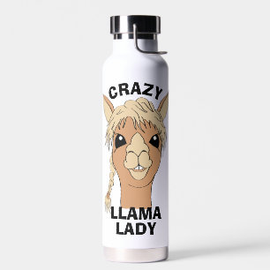 Crazy Llama Lady Trinkflasche