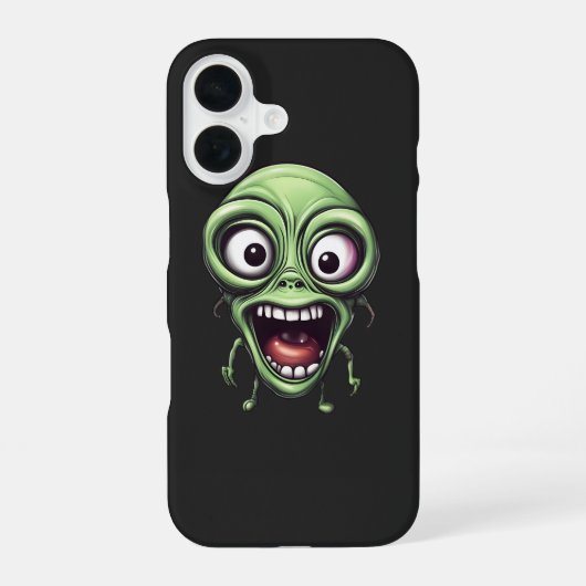 Crazy lustige Alien iPhone 16 Hülle (Rückseite)