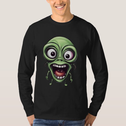 Crazy lustige Alien T-Shirt (Vorderseite)