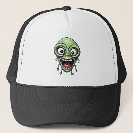 Crazy lustige Alien Truckerkappe (Vorderseite)