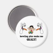 Crazy lustiger Bowling Magnet (Vorderseite/Rückseite)