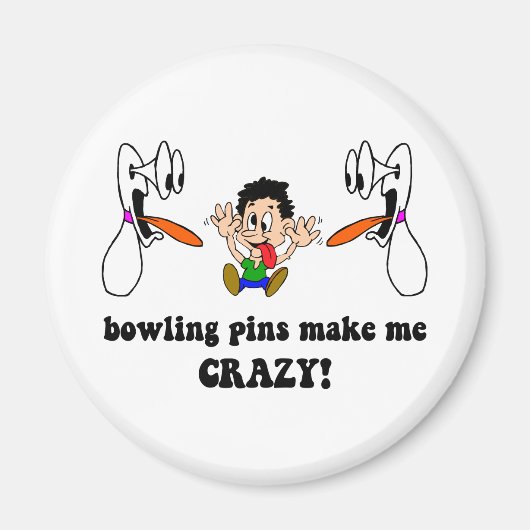 Crazy lustiger Bowling Magnet (Vorne)