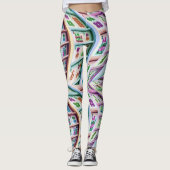 Crazy Mah Jongg Tiles Leggings (Vorderseite)