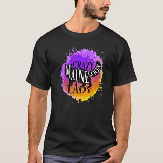 Crazy Maine Coon Lady T-Shirt (Vorderseite)