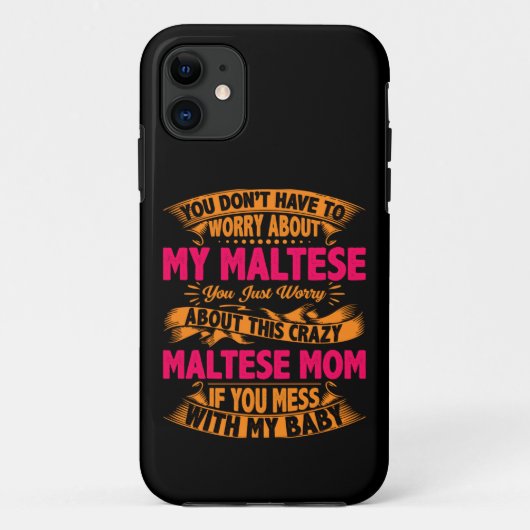 Crazy Maltese Mama Case-Mate iPhone Hülle (Rückseite)