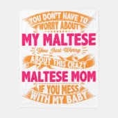 Crazy Maltese Mama Fleecedecke (Vorderseite)