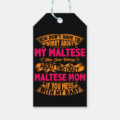 Crazy Maltese Mama Geschenkanhänger (Vorderseite)