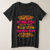 Crazy Maltese Mama Große Größe T-Shirt (Design vorne)