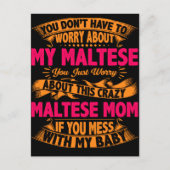 Crazy Maltese Mama Postkarte (Vorderseite)