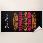 Crazy Maltese Mama Strandtuch (Vorderseite)