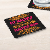 Crazy Maltese Mama Untersetzer (angewinkelt)