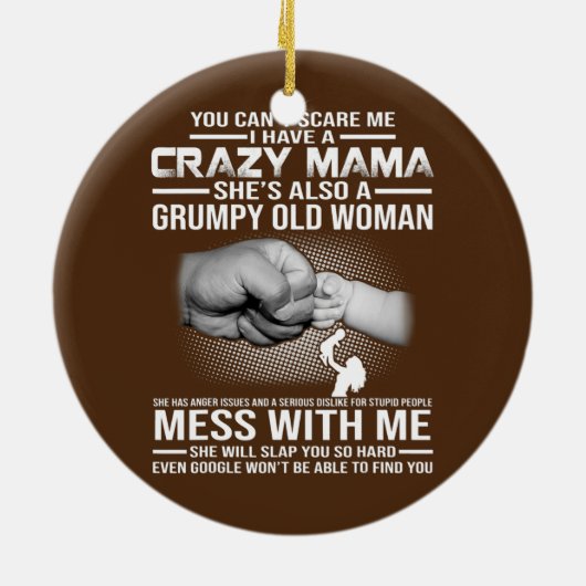 Crazy Mama Keramik Ornament (Hinten)
