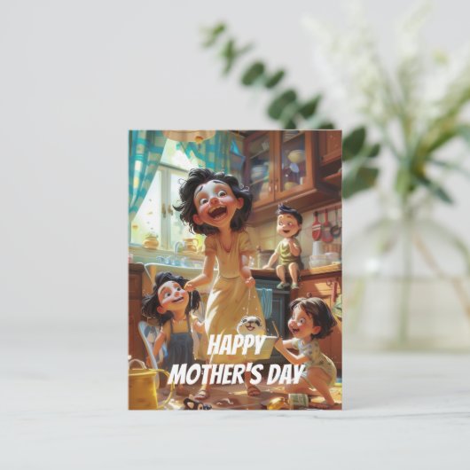 Crazy Mama Postkarte (Stehend Vorderseite)