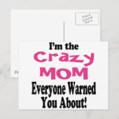 Crazy Mama Postkarte (Vorne/Hinten)