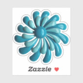 Crazy MOD Blue Daisy Blume Wedding Decoder Sticker (Blatt)