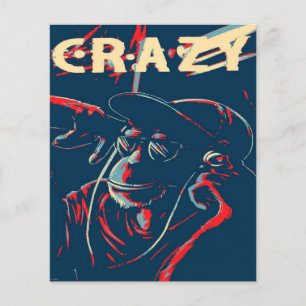 CRAZY MONKEY Geschenk für Affenliebhaber Leinwand Flyer