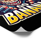 Crazy Monkey Go Bananas Sticker  Poster (Ecke)