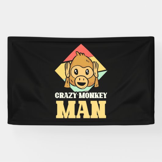Crazy Monkey Man Banner (Horizontal)