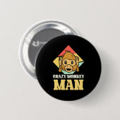 Crazy Monkey Man Button (Vorne & Hinten)