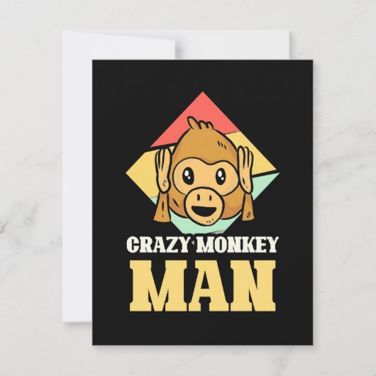 Crazy Monkey Man Dankeskarte (Vorderseite)