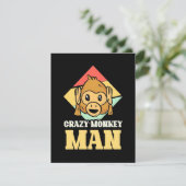Crazy Monkey Man Dankeskarte (Stehend Vorderseite)