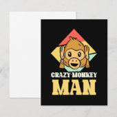 Crazy Monkey Man Dankeskarte (Vorne/Hinten)