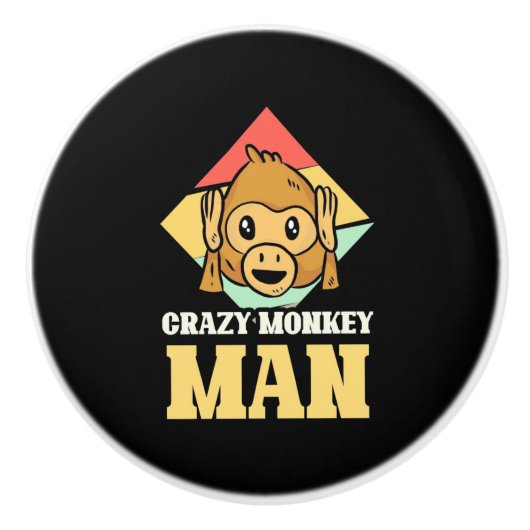 Crazy Monkey Man Keramikknauf (Vorderseite)
