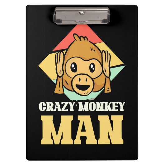 Crazy Monkey Man Klemmbrett (Vorderseite)