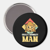Crazy Monkey Man Magnet (Vorderseite/Rückseite)
