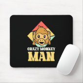 Crazy Monkey Man Mousepad (Mit Mouse)
