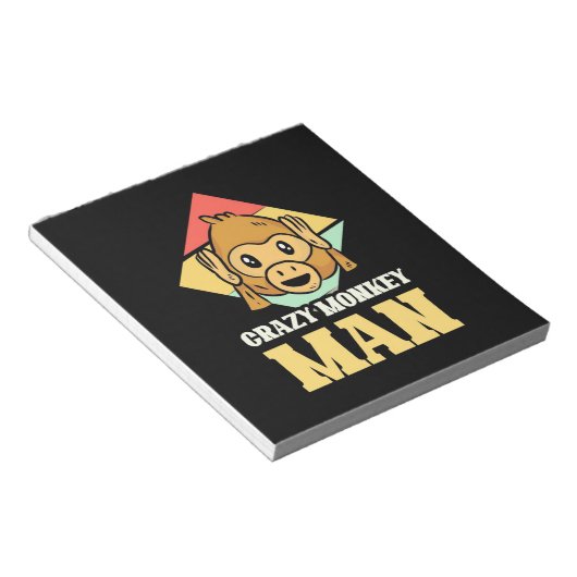 Crazy Monkey Man Notizblock (angewinkelt)