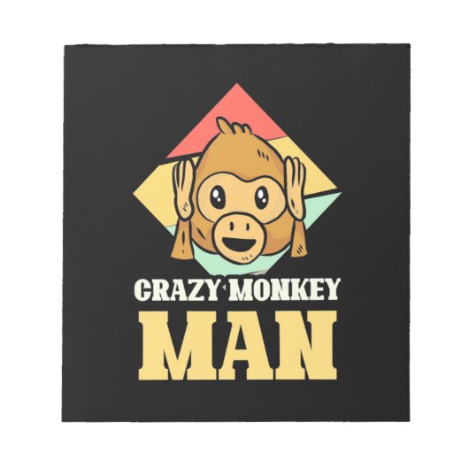 Crazy Monkey Man Notizblock (Vorderseite)