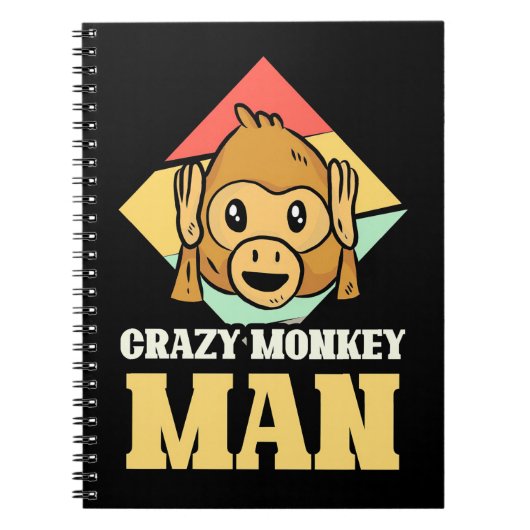 Crazy Monkey Man Notizblock (Vorderseite)