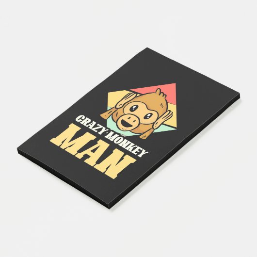 Crazy Monkey Man Post-it Klebezettel (angewinkelt)