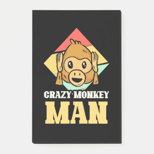Crazy Monkey Man Post-it Klebezettel