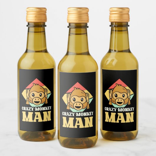 Crazy Monkey Man Weinetikett (Flaschen)