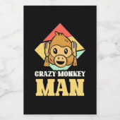 Crazy Monkey Man Weinetikett (Einzelnes Label)