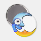 Crazy Moon Cartoon Magnet (Vorderseite/Rückseite)